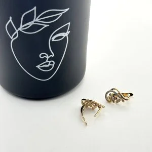 Cercei placati aur 18k floare