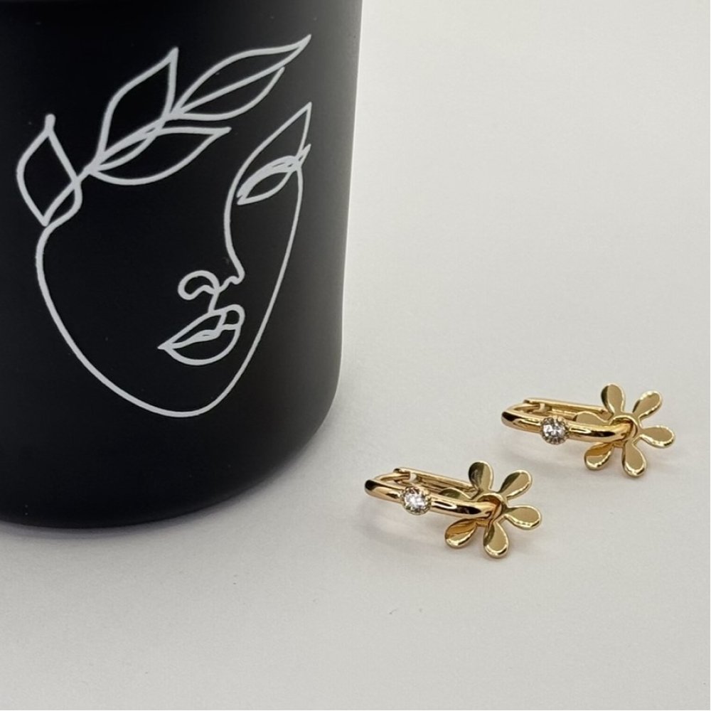 Cercei placati aur 18k florali 
