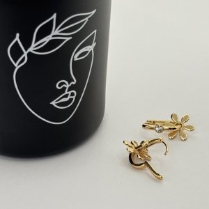Cercei placati aur 18k florali 