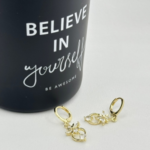 Cercei placati aur 18k florali