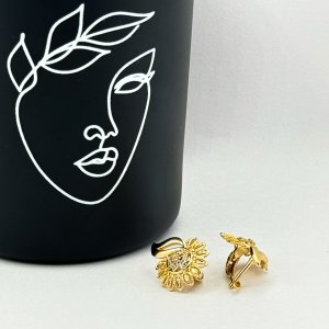 Cercei placati aur 18k flori