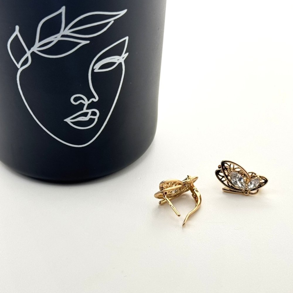 Cercei placati aur 18k fluturi