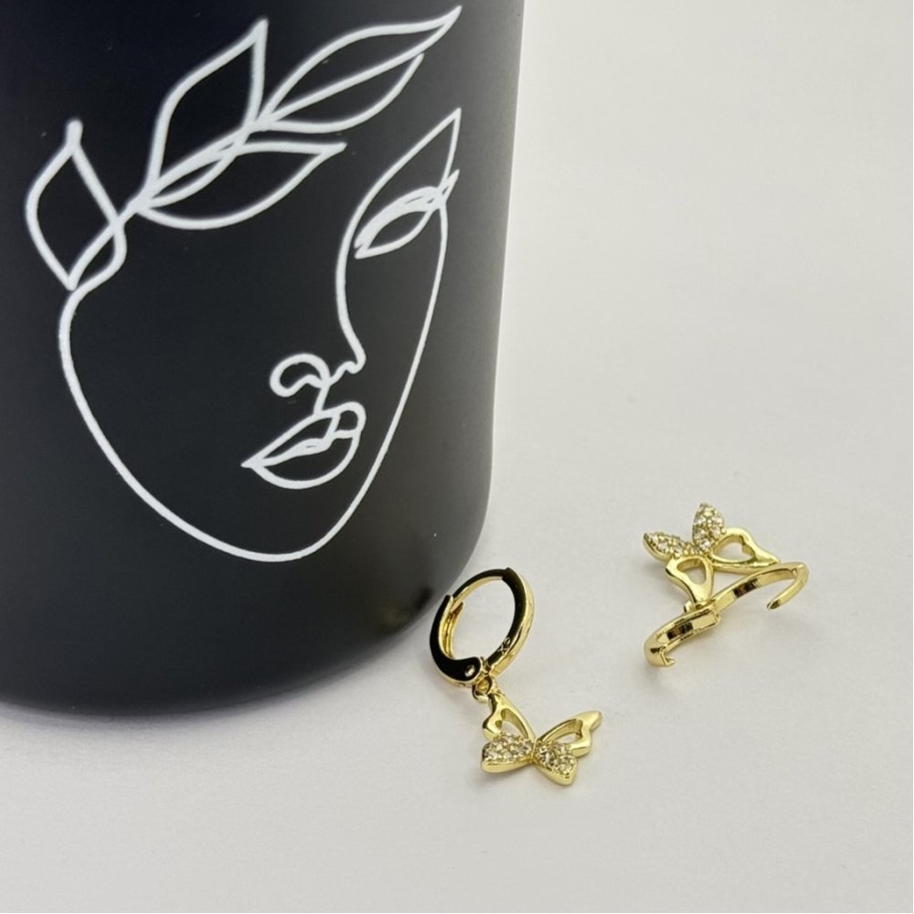 Cercei placati aur 18k fluturi