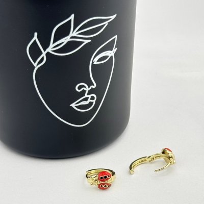 Cercei placati aur 18k gargarite