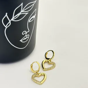 Cercei placati aur 18k inimioare