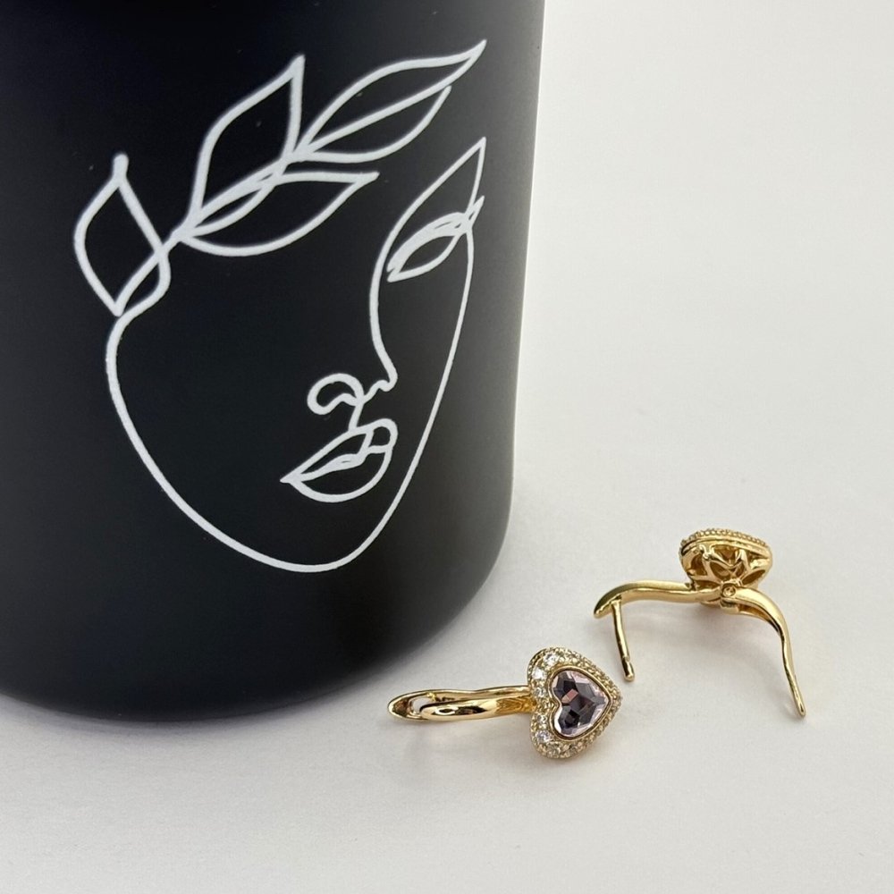 Cercei placati aur 18k inimioare