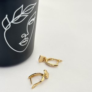 Cercei placati aur 18k inimioare