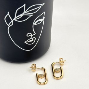 Cercei placati aur 18k inimioare Cercei placati aur 18k inimioare