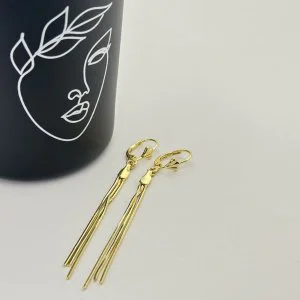 Cercei placati aur 18k lungi Cercei placati aur 18k lungi