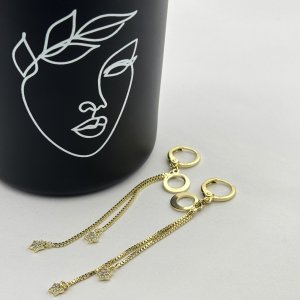 Cercei placati aur 18k lungi