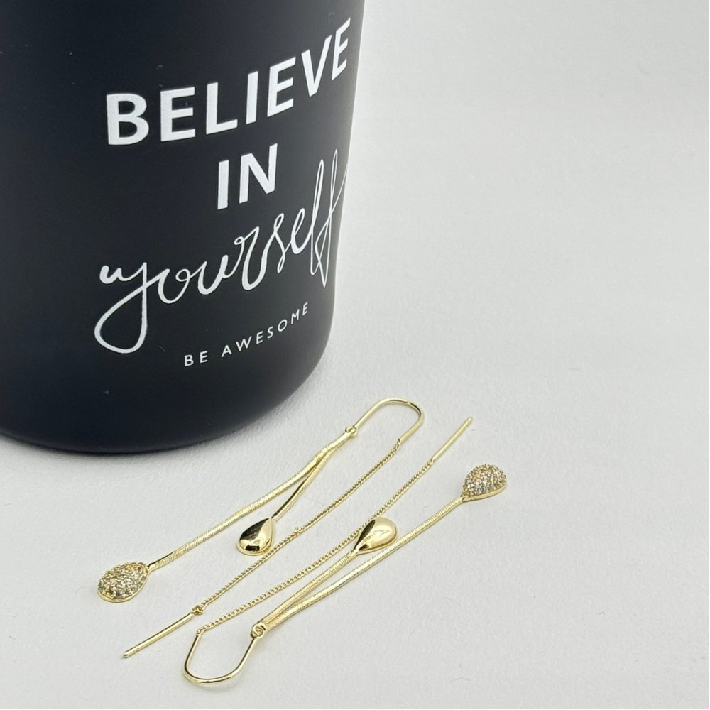 Cercei placati aur 18k lungi