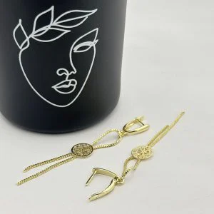 Cercei placati aur 18k lungi
