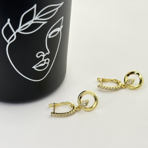 Cercei placati aur 18k lungi cu tortite