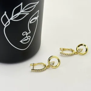 Cercei placati aur 18k lungi cu tortite