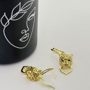 Cercei placati aur 18k lungi tigru Cercei placati aur 18k lungi tigru