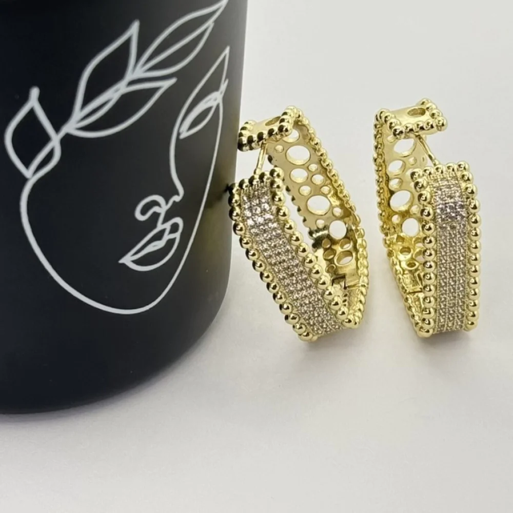 Cercei placati aur 18k mari