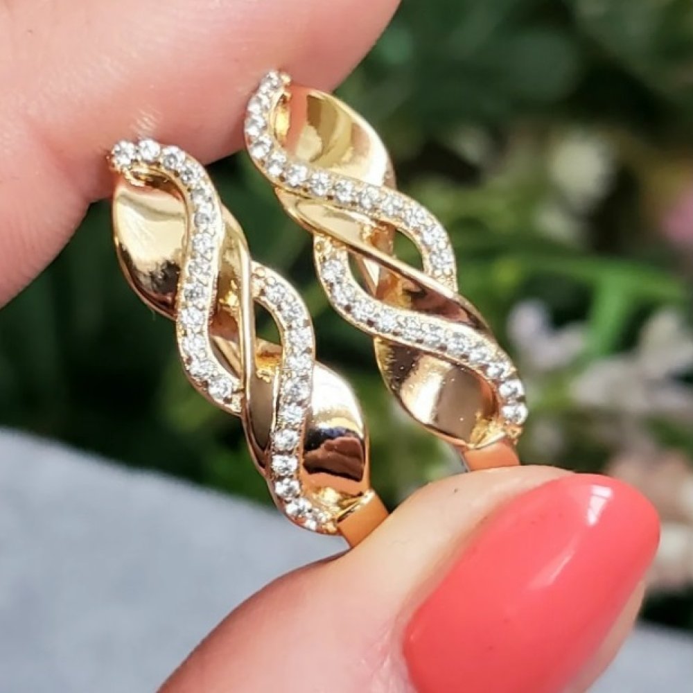Cercei placati aur 18k mari