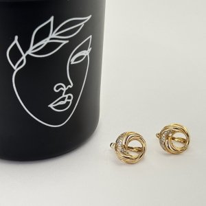 Cercei placati aur 18k ovali