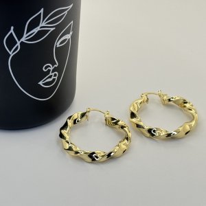 Cercei placati aur 18k rotunzi