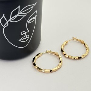 Cercei placati aur 18k rotunzi