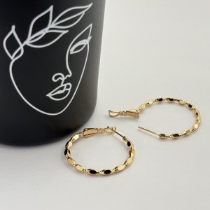 Cercei placati aur 18k rotunzi