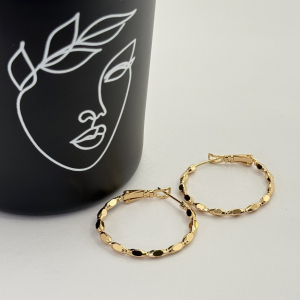Cercei placati aur 18k rotunzi