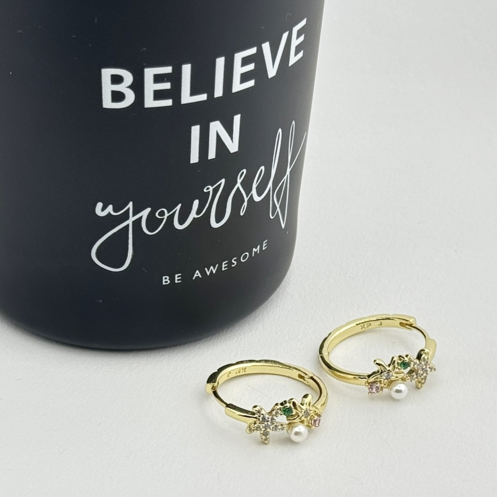 Cercei placati cu aur 18K – CRISSA Cercei placati cu aur 18K – CRISSA