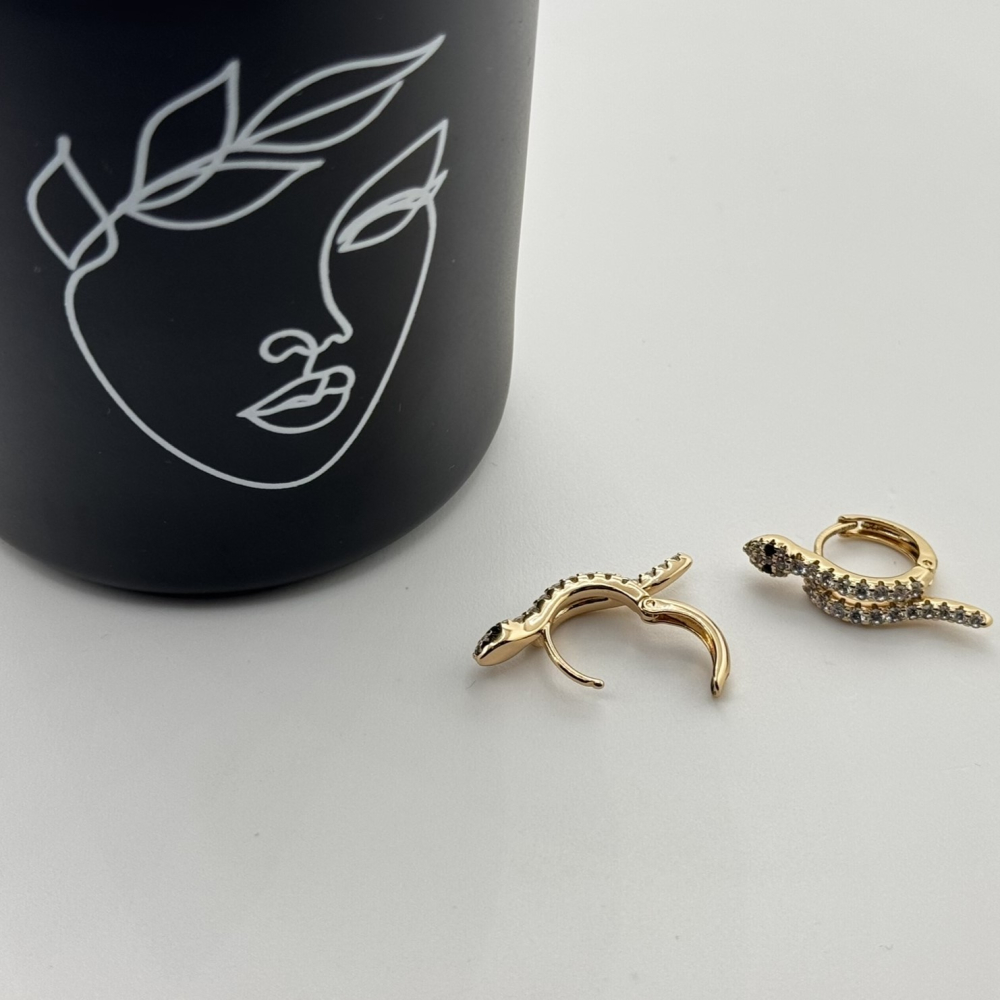 Cercei placati aur 18k sarpe