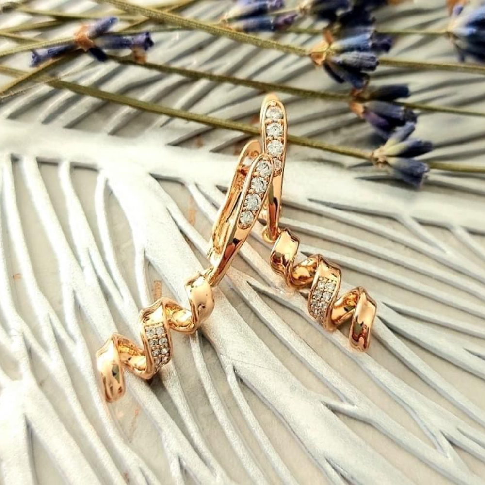 Cercei placati aur 18k spirale