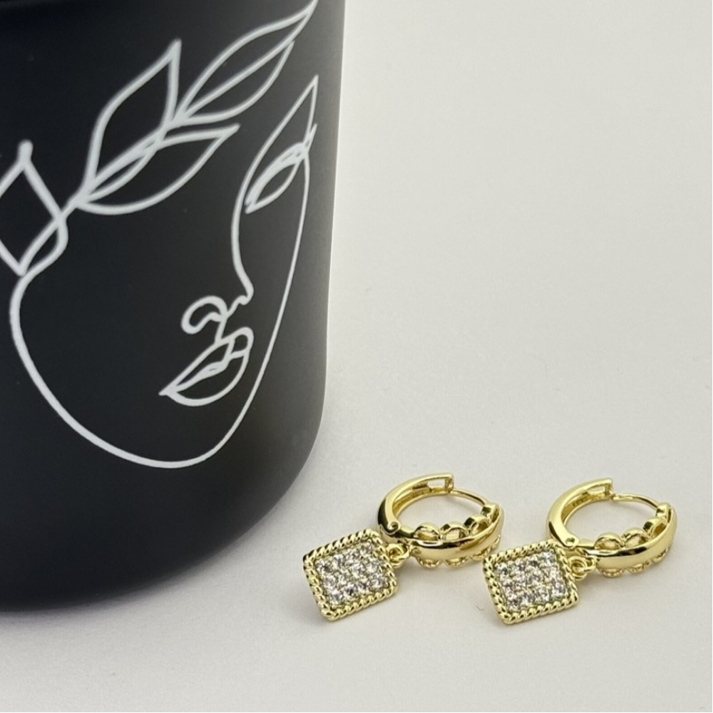 Cercei placati aur 18k tortite
