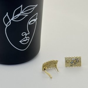 Cercei placati aur 18k tortite