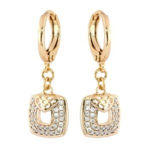 Cercei placati aur 18k tortite rotunde