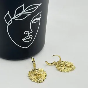 Cercei placati aur 18k tortite rotunde