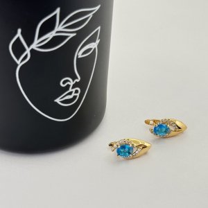 Cercei placati aur colorati 18k