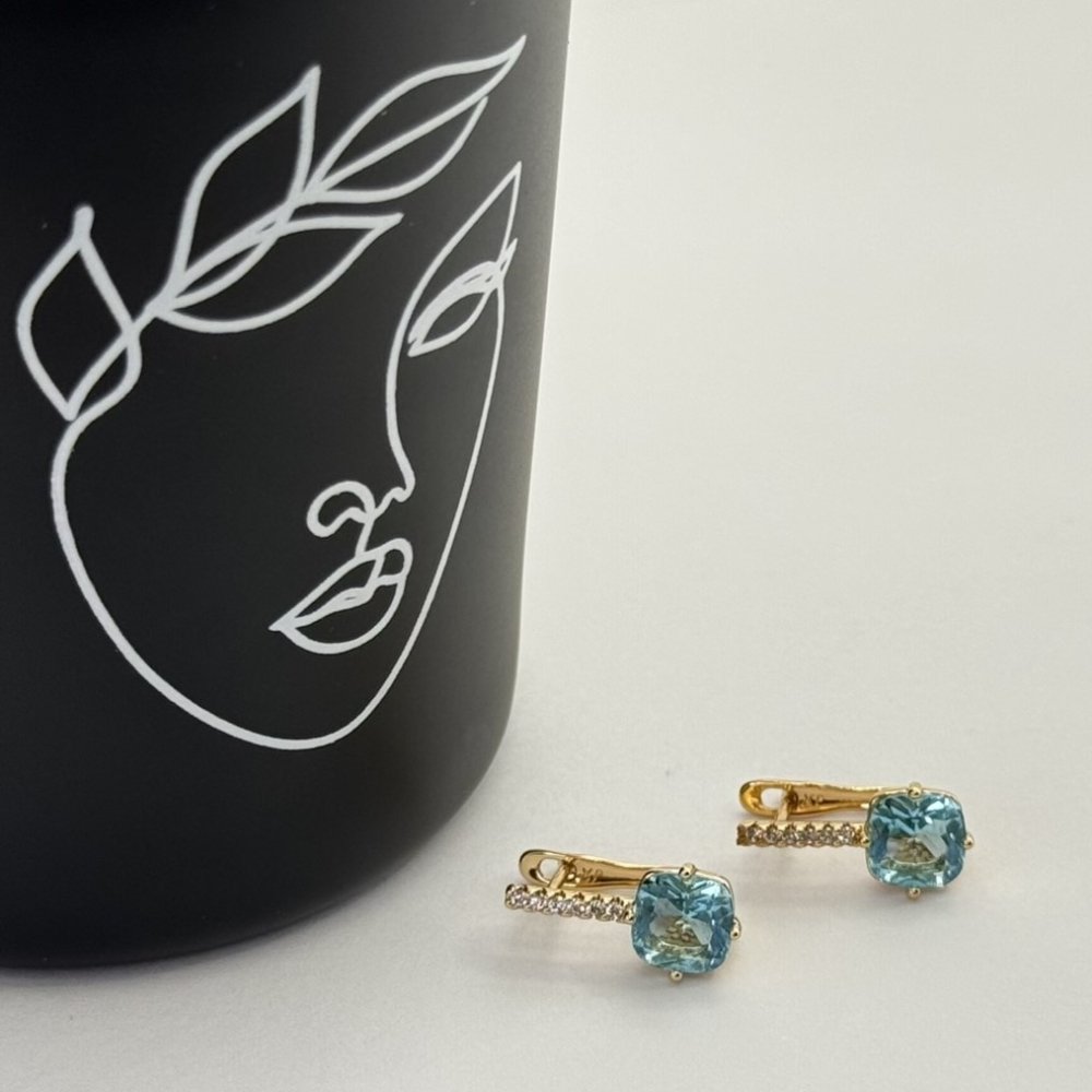 Cercei placati aur cristal Zirconia
