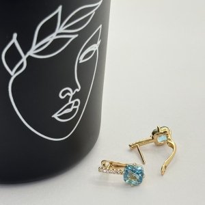 Cercei placati aur cristal Zirconia