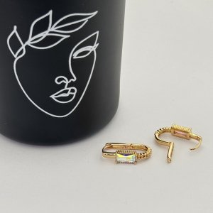 Cercei placati aur cristal Zirconia colorat