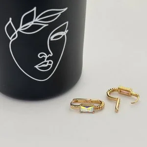 Cercei placati aur cristal Zirconia colorat