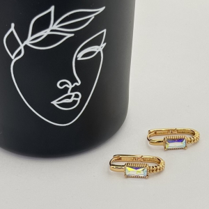 Cercei placati aur cristal Zirconia colorat