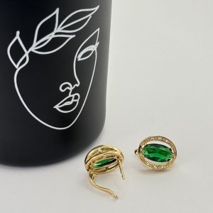 Cercei placati aur cu cristale Zirconia colorate