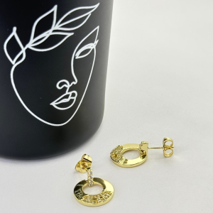 Cercei placati aur galben 18k