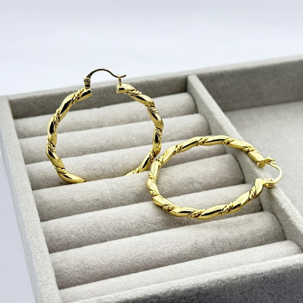 Cercei placati aur galben 18k