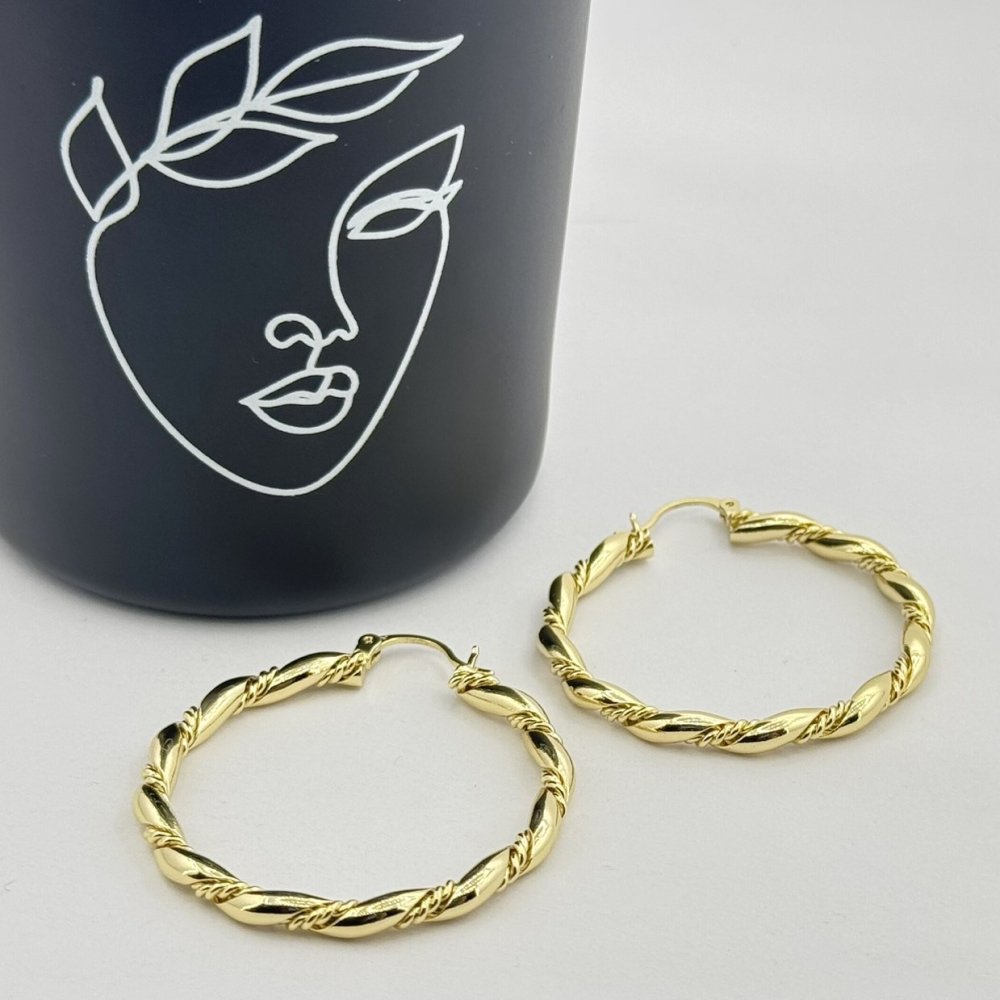 Cercei placati aur galben 18k