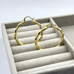 Cercei placati aur galben 18k