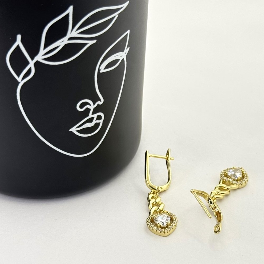 Cercei placati aur galben 18k cristale Zirconia