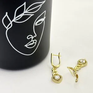 Cercei placati aur galben 18k cristale Zirconia