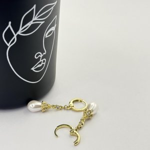 Cercei placati aur galben 18k eleganti cu perle