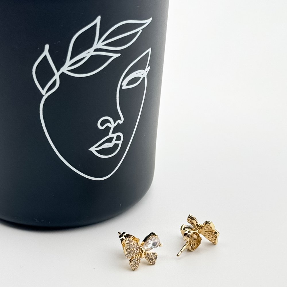 Cercei placati aur galben 18k fluturi