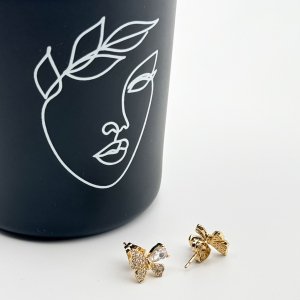 Cercei placati aur galben 18k fluturi