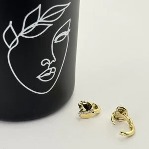 Cercei placati aur galben 18k inimioare